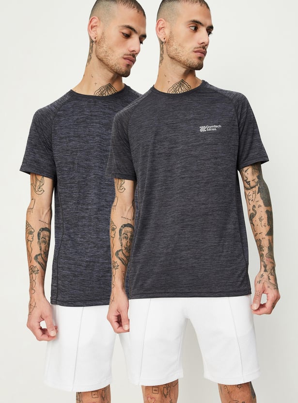 Men Solid Crew Neck T-shirt - Set of 2