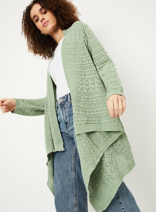 Women Knitted Waterfall Shrug