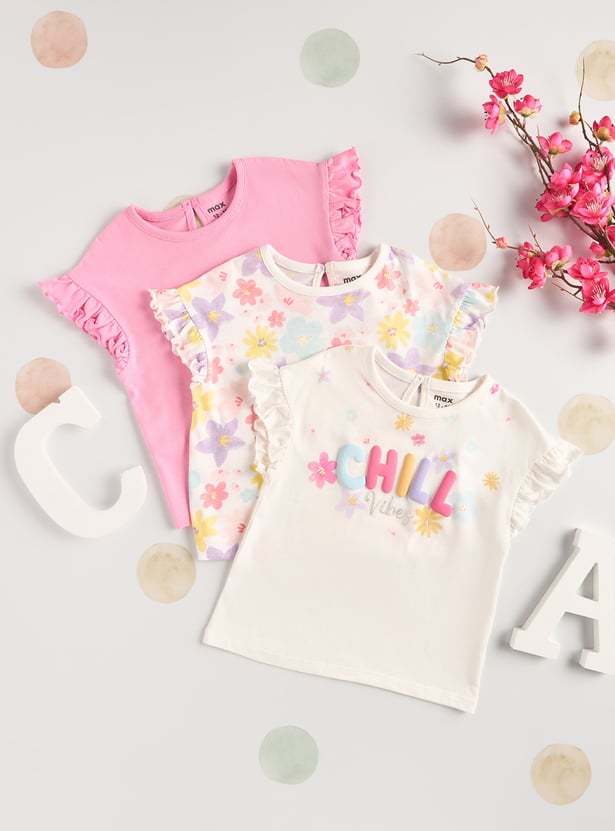 Girls Assorted T-shirt - Pack of 3