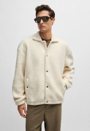 Regular-fit jacket in teddy fabric