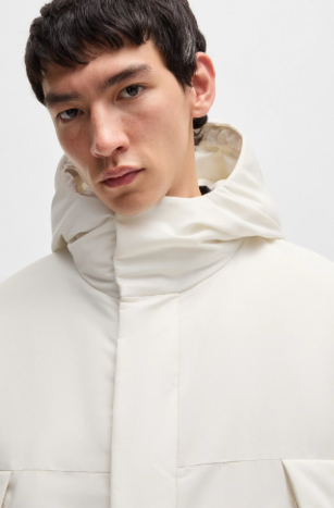 Water-repellent parka jacket in cotton-touch fabric