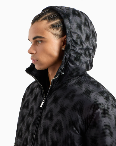 Flock Allover Regular Fit Black Jacket