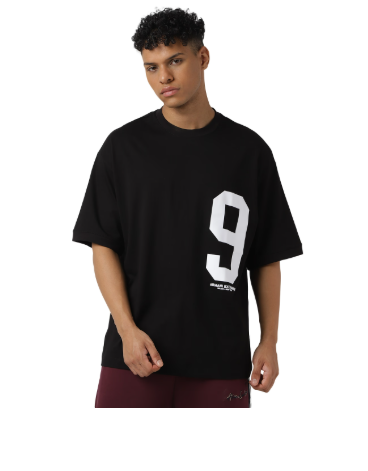Over-Sized T-Shirt With Flocked Logo