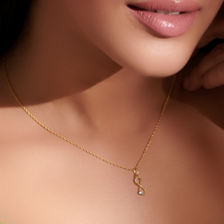 Infinity Silhouette Gemstone Pendant